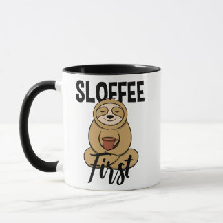 Sloffee - Schönes & lustiges Faultier und Kaffee マグカップ