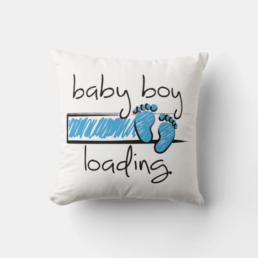 Slogan baby boy is loading. baby jongen opkomst クッション (正面)