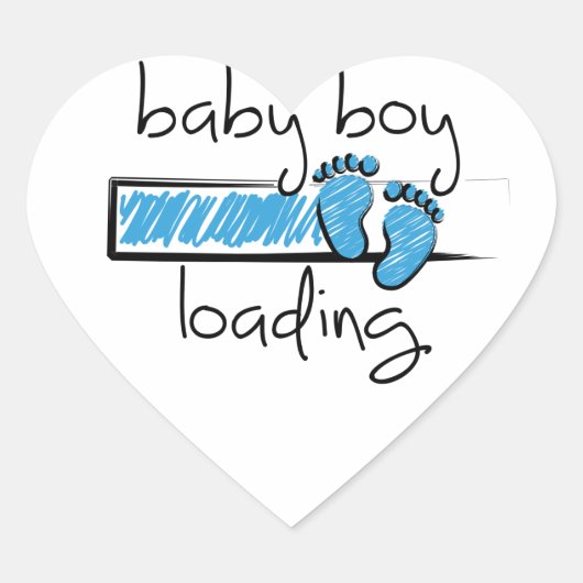 Slogan baby boy is loading. baby jongen opkomst ハートシール (正面)