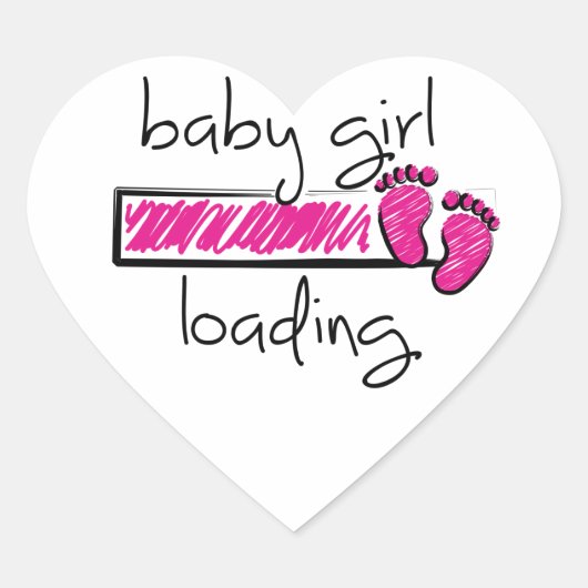 Slogan baby girl is loading. baby meisje opkomst ハートシール (正面)