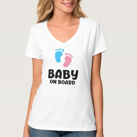 Slogan baby on board - baby aan boord, in auto. tシャツ (正面)