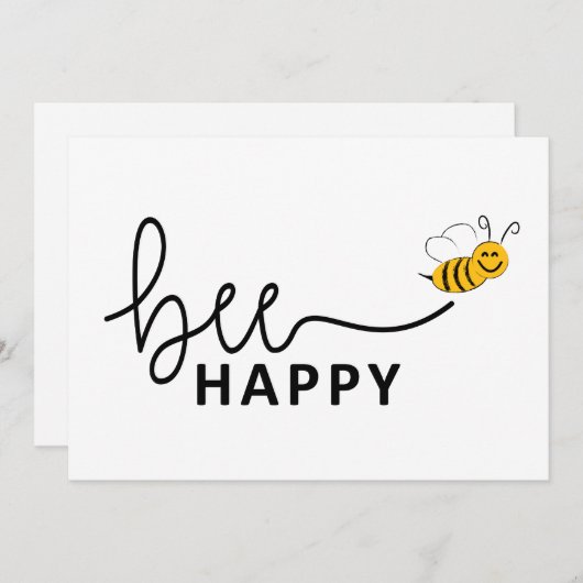 Slogan bee happy, maak je geen zorgen. Wees blij. (正面/裏面)