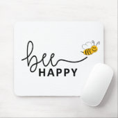 Slogan bee happy, maak je geen zorgen. Wees blij. マウスパッド (マウス)