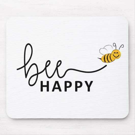 Slogan bee happy, maak je geen zorgen. Wees blij. マウスパッド (正面)