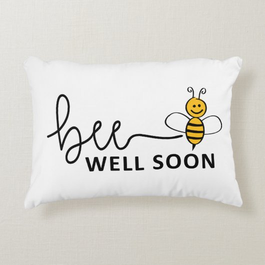 Slogan Bee well soon. Van harte beterschap ! アクセントクッション (正面)