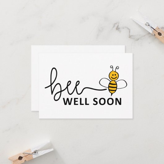 Slogan Bee well soon. Van harte beterschap ! カード (正面/裏面インサイチュ)