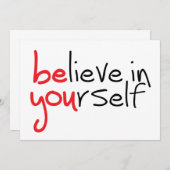 Slogan Believe in yourself. Geloof in jezelf (正面/裏面)