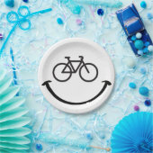 Slogan fiets met blij gezicht. Blij lach gezicht. ペーパープレート (パーティー)