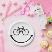 Slogan fiets met blij gezicht. Blij lach gezicht. ペーパープレート (パーティー)