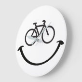 Slogan fiets met blij gezicht. Blij lach gezicht. ラージ壁時計 (傾斜)