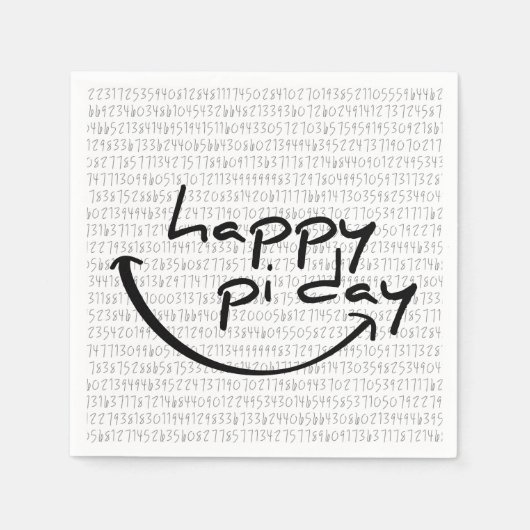 Slogan happy pi day. Fijne pi dag, 14 maart. スタンダードカクテルナプキン (正面)
