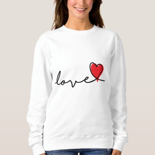 Slogan love. Hartjes, hartje. Valentijnsdag. スウェットシャツ (正面)