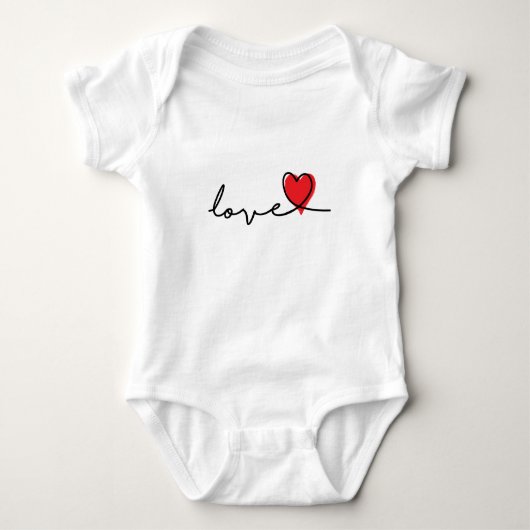 Slogan love. Hartjes, hartje. Valentijnsdag. ベビーボディスーツ (正面)