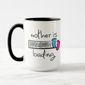 Slogan mother is loading. Moeder, mama opkomst マグカップ (左)