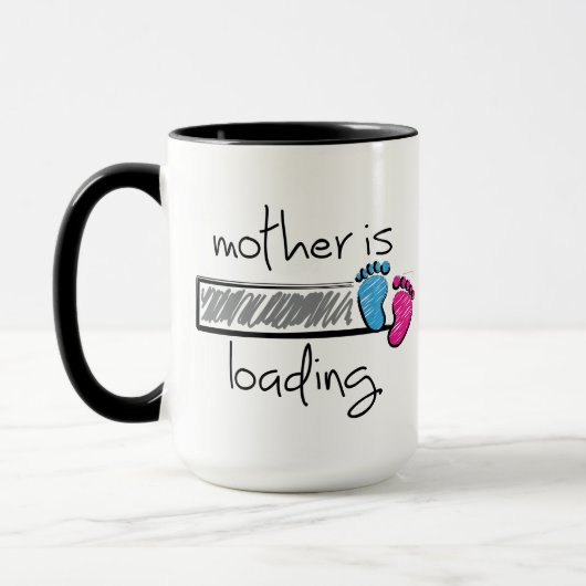 Slogan mother is loading. Moeder, mama opkomst マグカップ (左)
