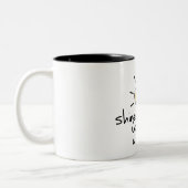 Slogan shine your light. laat je licht schijnen. ツートーンマグカップ (左)