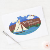 Sloop Clearwater風力 楕円形シール (封筒)