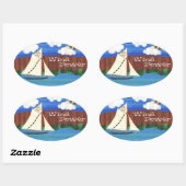 Sloop Clearwater風力 楕円形シール (シート)