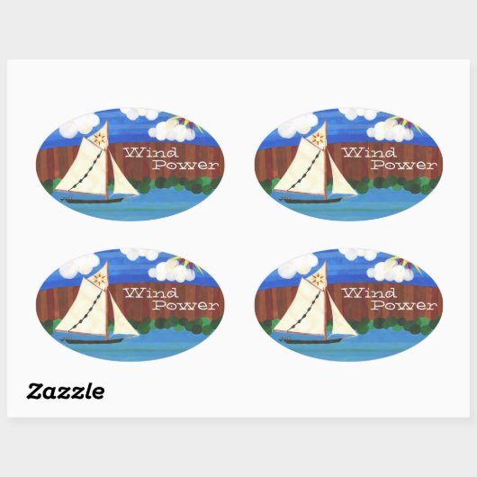 Sloop Clearwater風力 楕円形シール (シート)