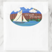 Sloop Clearwater風力 楕円形シール (バッグ)