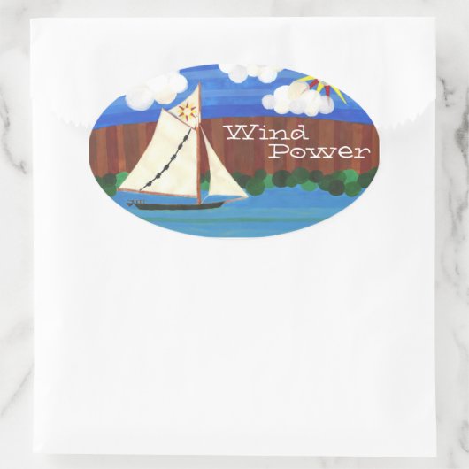 Sloop Clearwater風力 楕円形シール (バッグ)