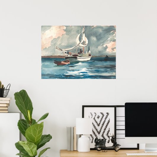 Sloop, Nassau by Winslow Homer ポスター (ホームオフィス)