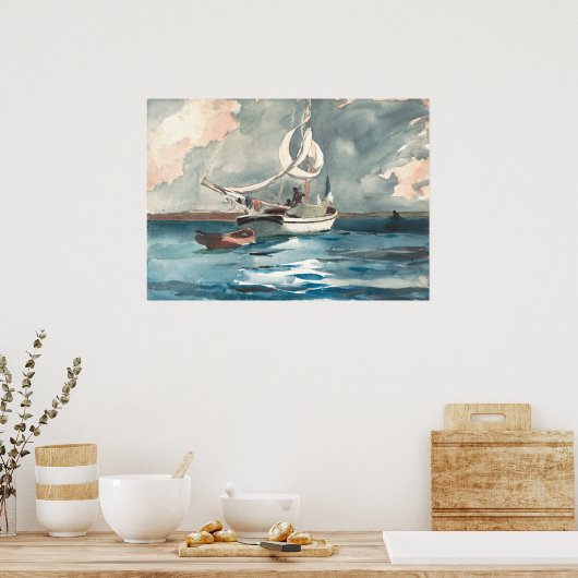 Sloop, Nassau by Winslow Homer ポスター (キッチン)