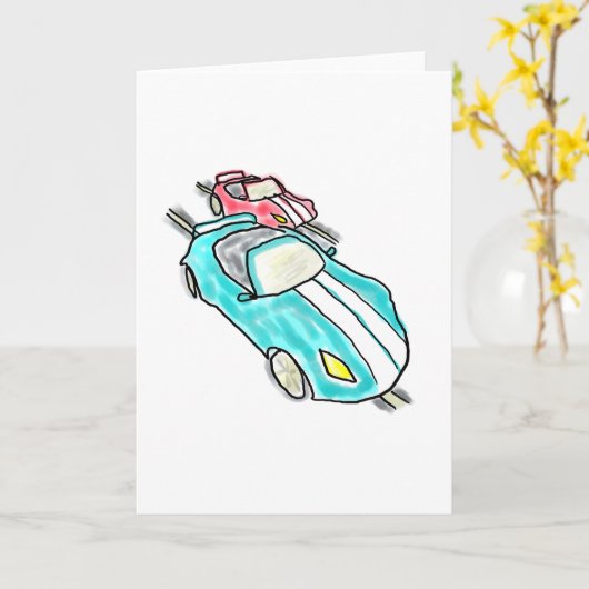 Slot Car Racing カード (黄色い花)