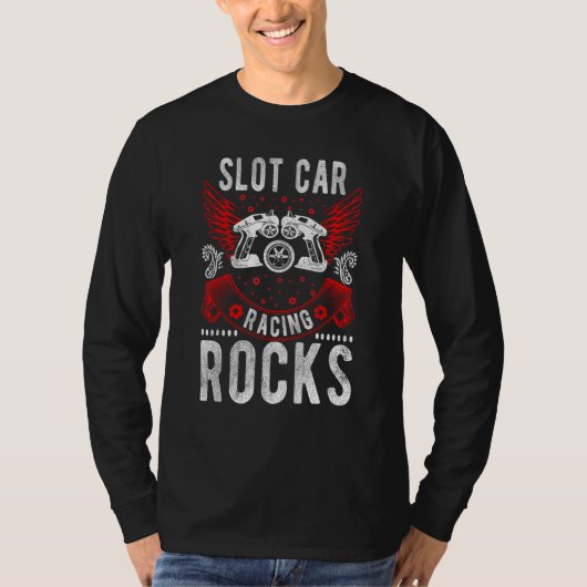 Slot Car Racing Rocks Mini Car Drag Racing Slot Ca Tシャツ (正面)