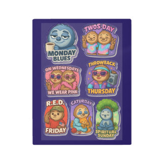 Slothとの週の日 メタルプリント