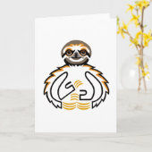 SLOTHの3つの先端を持つ絶滅危惧動物グラフィック カード (黄色い花)