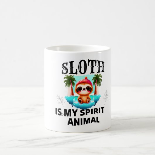 Slothは私の精神の動物である – かわいいコーヒーマグ コーヒーマグカップ (中央)