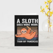 Slothは私の膵臓T1d糖尿病よりも働く カード (黄色い花)