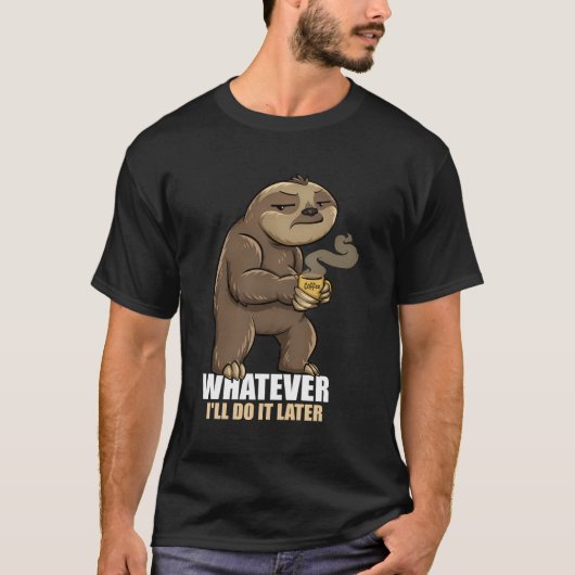 Sloth後でIntrvert Lazy Slothおもしろいを使う Tシャツ (正面)