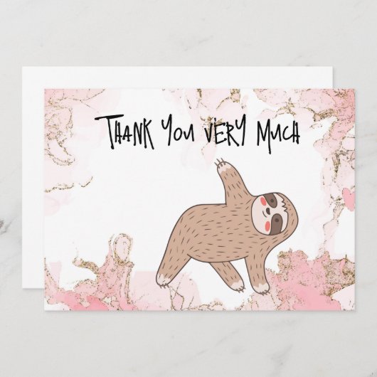 SLOTH愛好家のためのSLOTHヨガサンキューカード サンキューカード (正面/裏面)