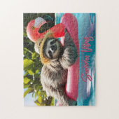 Sloth「おもしろいSummer Vibes」がリラックスいかだ ジグソーパズル (縦)