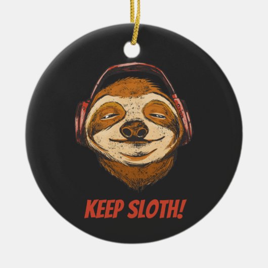 Sloth 保 Calm in chillinヴィンテージスロッスモード セラミックオーナメント (正面)