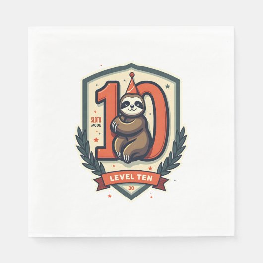 Sloth 10th Birthday Vintage Sunset Shirt 2 スタンダードランチョンナプキン (正面)