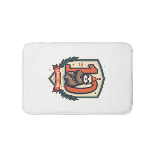 Sloth 10th Birthday Vintage Sunset Shirt 2 バスマット (正面)