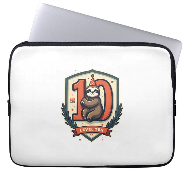 Sloth 10th Birthday Vintage Sunset Shirt 2 ラップトップスリーブ (正面)