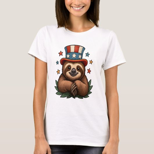 Sloth 4th of July Tシャツ (正面)