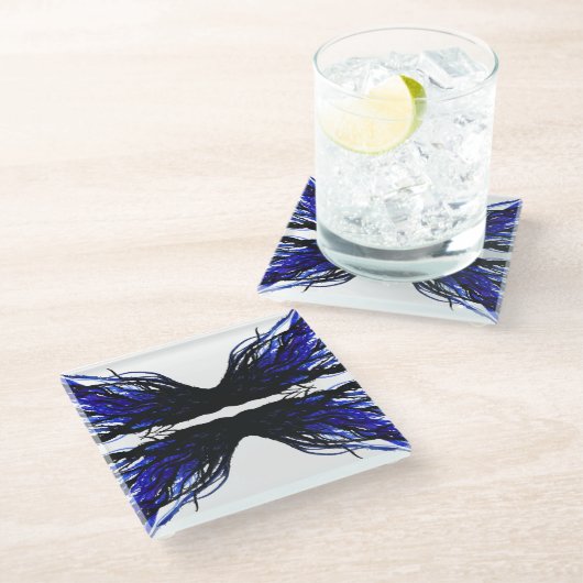 Sloth Abstract 7 Deadly Sins Alcohol Ink Art ガラスコースター (アングル)