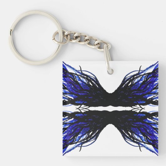 Sloth Abstract 7 Deadly Sins Alcohol Ink Art キーホルダー (正面)