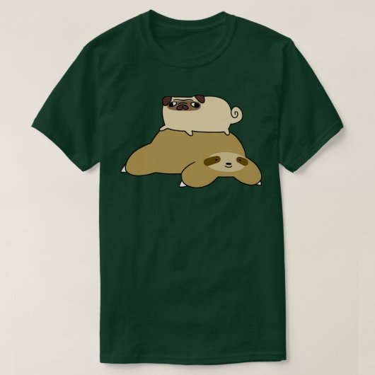 Sloth and Little Pug Tシャツ (デザイン正面)