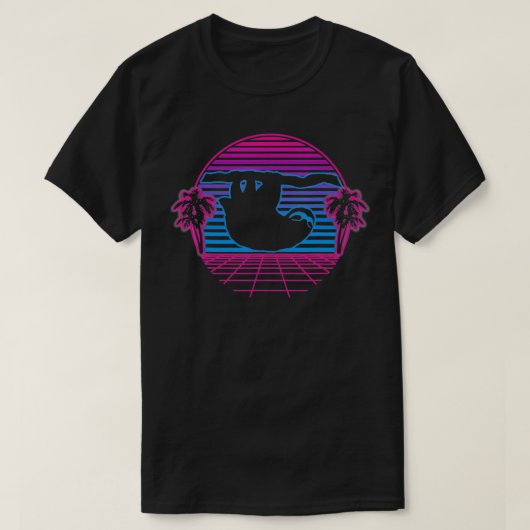 Sloth Animal Sunset Retro Vintage Gift Tシャツ (デザイン正面)