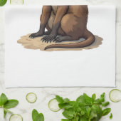 Sloth Antique Engraving Retro Graphic (2) キッチンタオル (折り畳み)