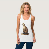 Sloth Antique Engraving Retro Graphic (2) タンクトップ (正面フル)