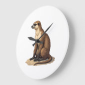 Sloth Antique Engraving Retro Graphic (2) ラージ壁時計 (傾斜)