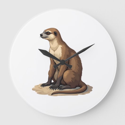 Sloth Antique Engraving Retro Graphic (2) ラージ壁時計 (正面)