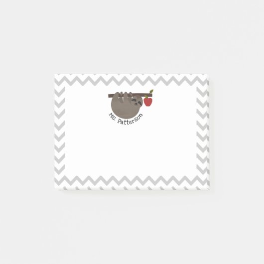 Sloth Apple Tree Chevron先生Post-it®メモ ポストイット (正面)